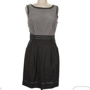 Hype Black and Gray Semi-formal Mini Dress Sz 8, cutout contrast shiny details